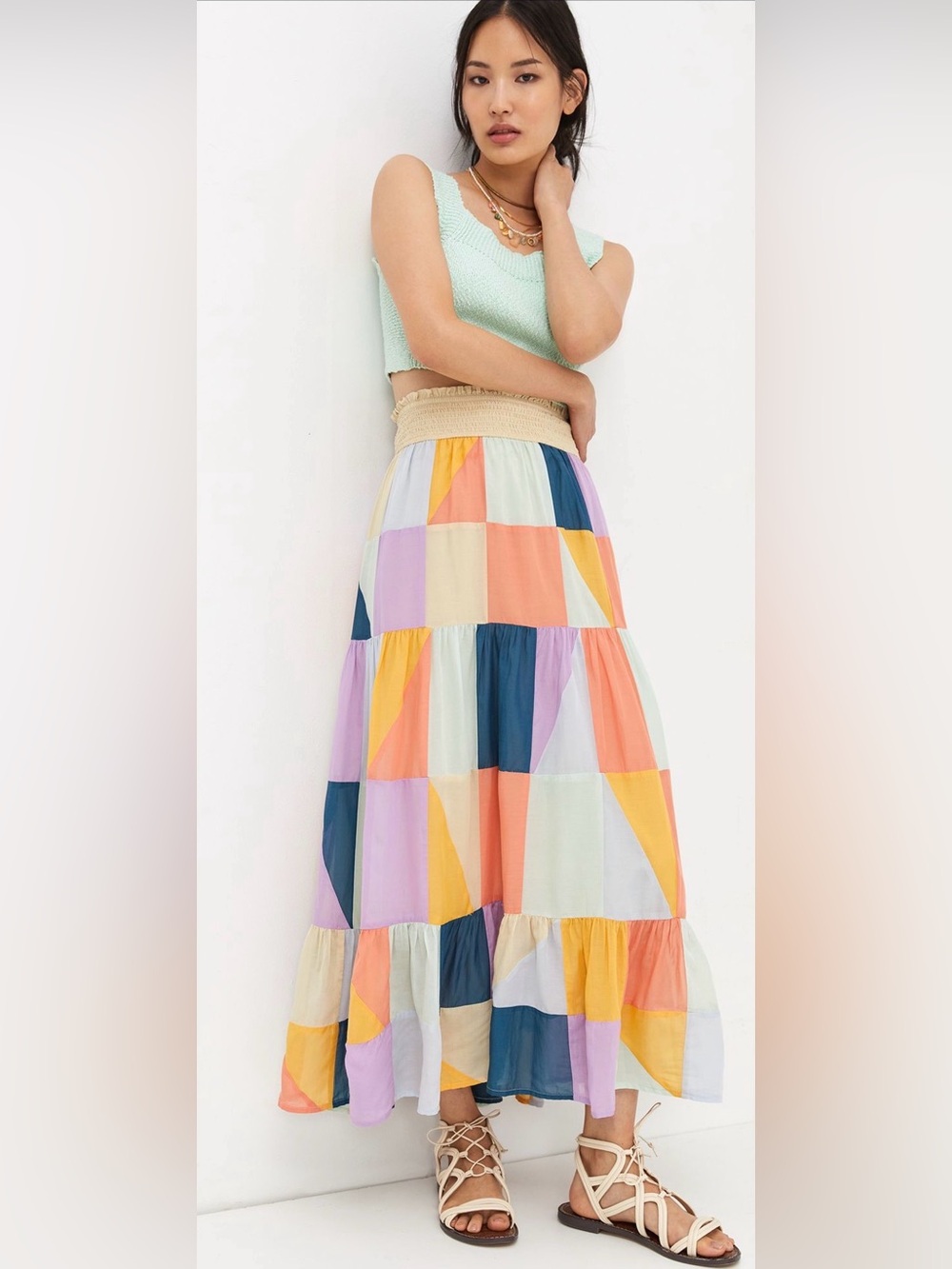 by Anthropologie - Patchwork Maxi Skirt - Size M